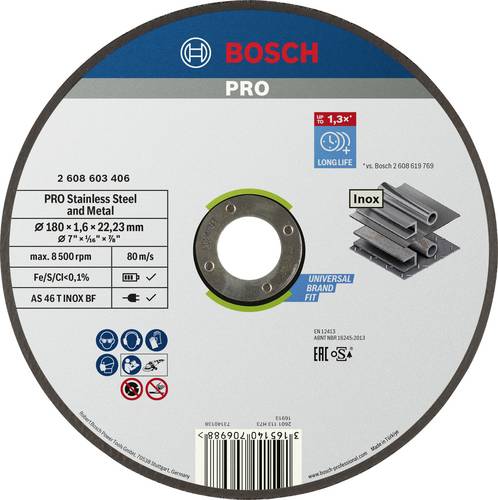Bosch Accessories 2608603406 2608603406 Trennscheibe gerade 180mm Stahl