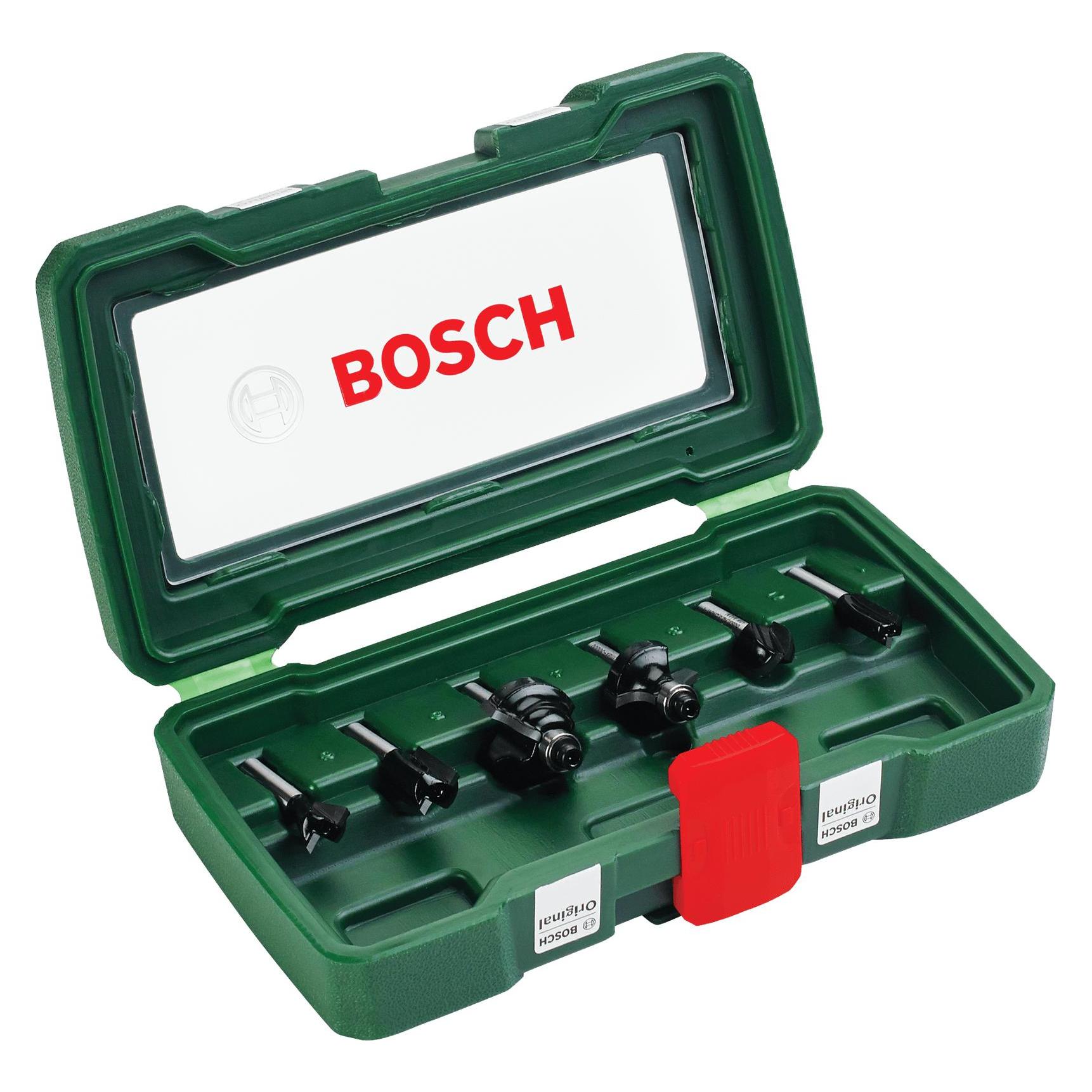 Bosch Zubehör HM-Fräser-Set mit 6 mm Schaft, 6-teilig (2607019464)