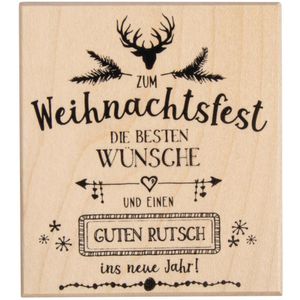 Rayher Motivstempel 29141000 Weihnachtsfest, aus Holz, 8 x 9 cm, für Stempelkissen