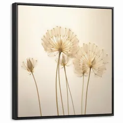 LEINWAND Bilder mit Rahmen - Sonnenlicht - Löwenzahn - Botanisch - Blumen - 50x50