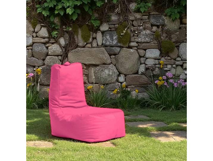 Pouf de jardin à dossier avec poches ARTA - Rose