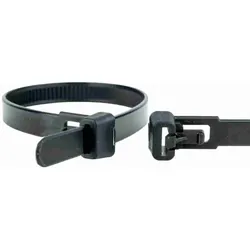 Kabelbinder, 100 Stk. wiederlösbar, 150x7,6mm, schwarz