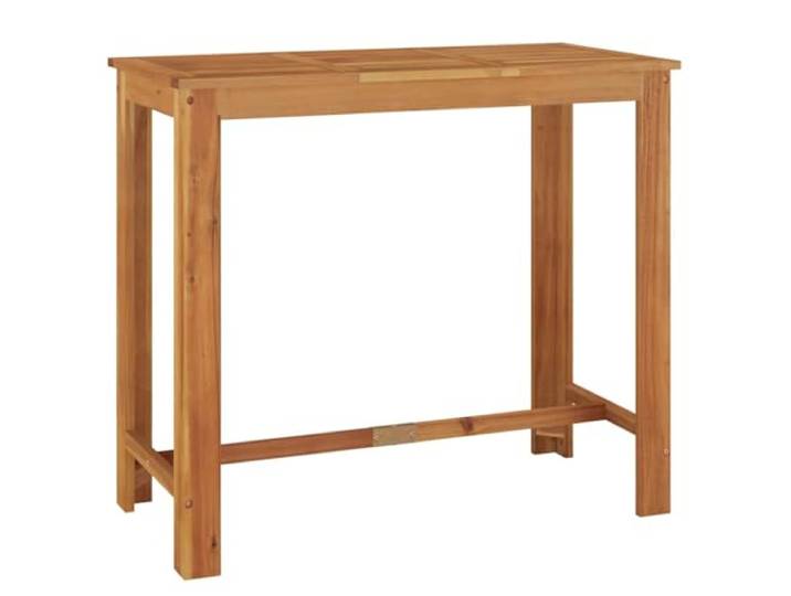 HBBMGYD Bartisch für den Garten, aus massivem Akazienholz, 120 x 60 x 105 Dichtes tropisches Holz, pflegeleichte geölte Oberfläche, Verwendung im Innen- und Außenbereich, einfache Montage mit