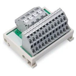 Wago 830-800/000-306 Potentialverteilermodul,2 Potentiale,mit je 2 Einspeiseklemmstellen,grau 830800000306