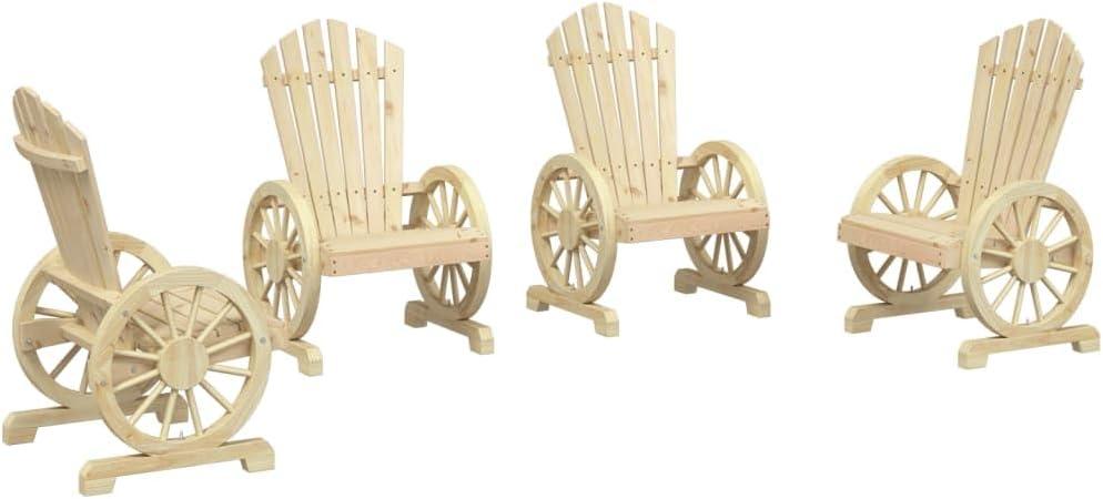 4 Adirondack-Gartenstühle aus massivem Tannenholz, 44kg