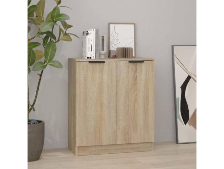 HEFZGDB Sideboard Sonoma-Eiche 60x30x70 cm aus Holzwerkstoff mit glatter Oberfläche als multifunktionales Sideboard, Konsolenschrank oder Highboard und Beistellschrank mit großer