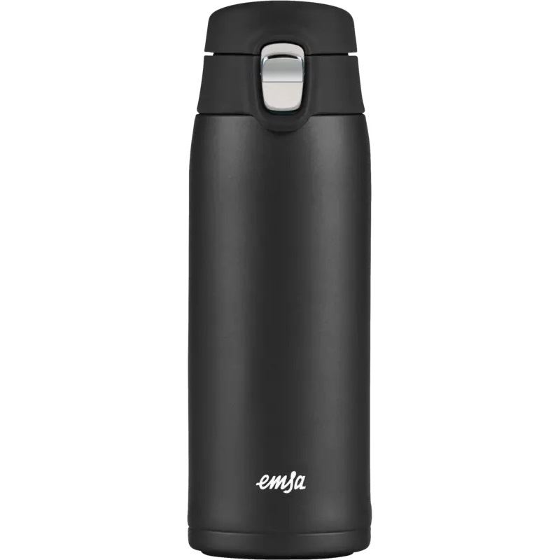 Emsa TRAVEL MUG light Thermobecher (schwarz (matt), 0,4 Liter, Flip-Deckel)