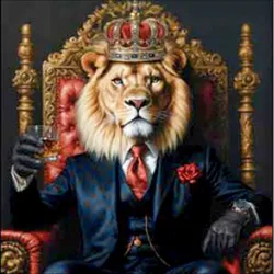 Aludibondbild LION KING V (BHT 50x50x1,10 cm) - bunt - BHT 50x50x1,10 cm