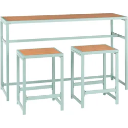 GARTENBAR Set 2-Sitzer AVETRANA Hellgrün Metall