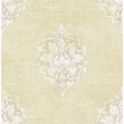 Seabrook Designs Creswell Damask Unpasted Wallpaper