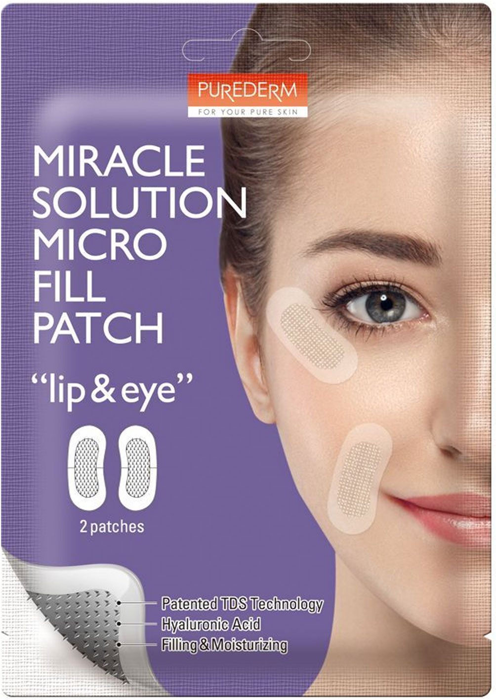 PUREDERM Miracle Solution Micro Fill Patch Lip & Eye 2pcs