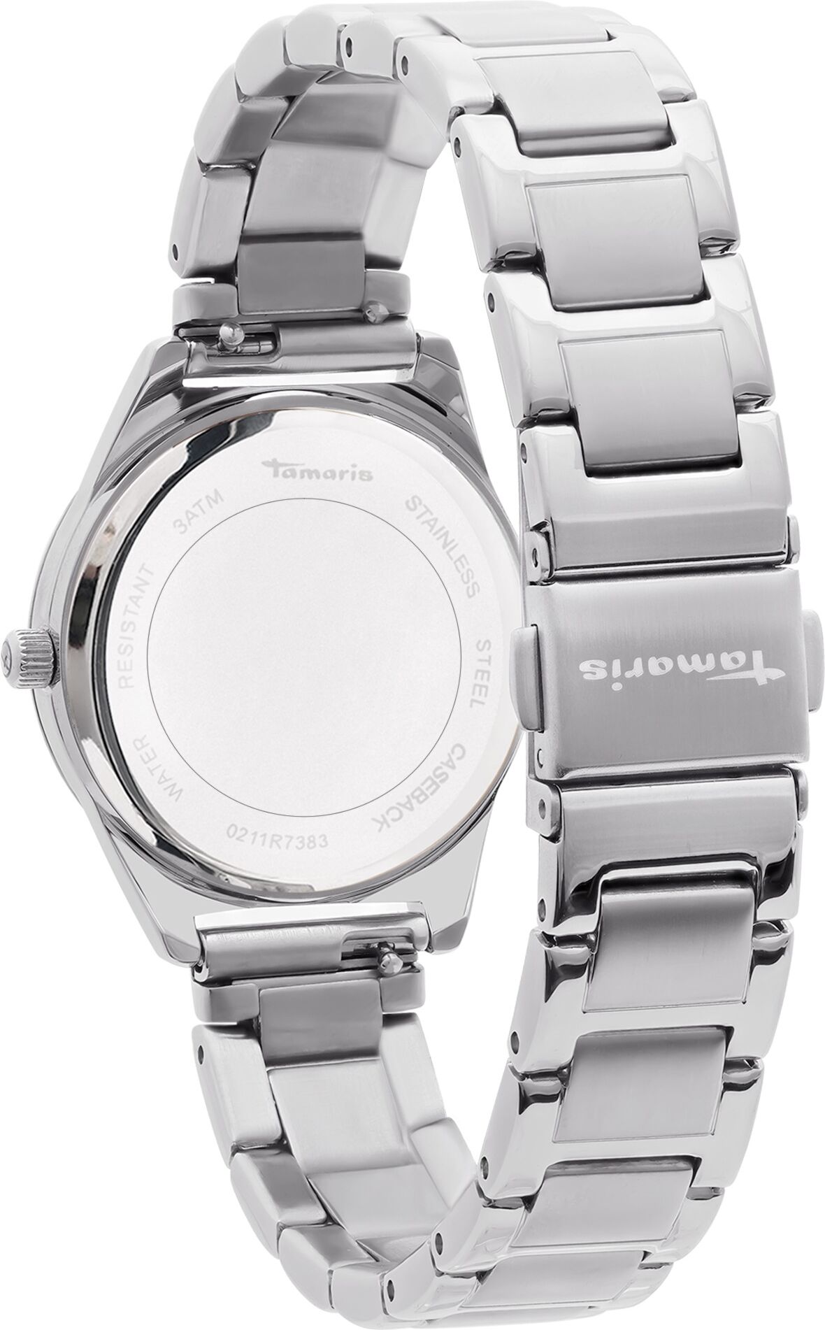 Quarzuhr TAMARIS, rosa (silberfarben, blau, blau), Armbanduhren, Damen, silberfarben, roségoldfarben, Quarzuhr, Armbanduhr, Damenuhr, Edelstahlarmband, analog, Glassteine