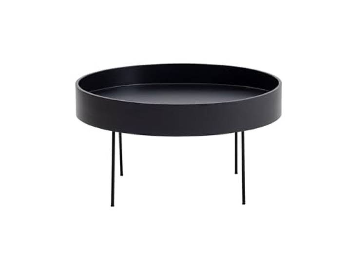 Hanah Home Moderner Couchtisch in Anthrazit, 80 x 80 x 47 cm 100% MDF mit Metallbeinen Stilvolles Industriedesign, perfekt fürs Wohnzimmer