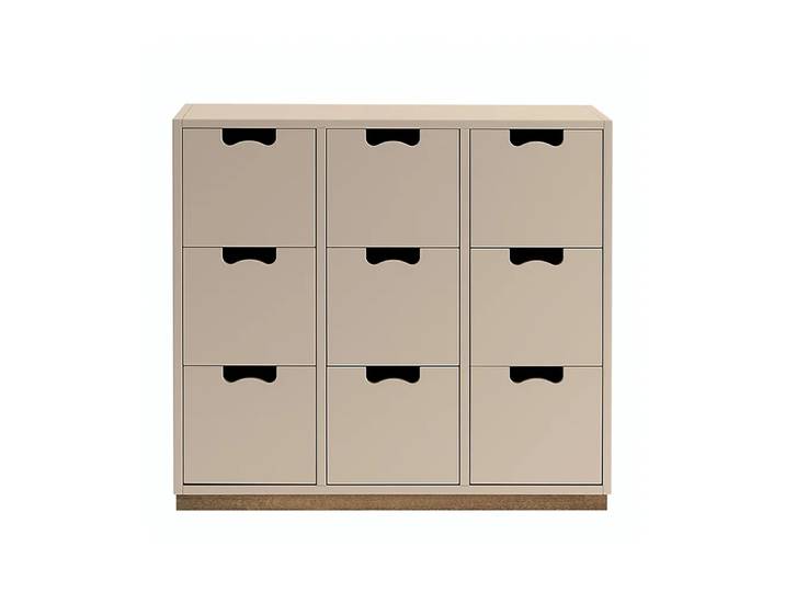 Asplund Commode Snö B3 dark sand, support en chêne