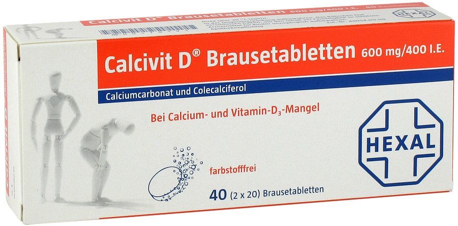 Calcivit D Brausetabletten 600mg/400 internationale Einheiten 40stk