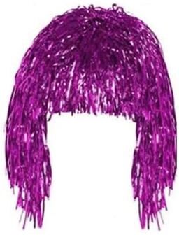 Uplift Picks Shiny Metallic Foil Party Wig For Costumes Cosplay And Masquerades rose Red