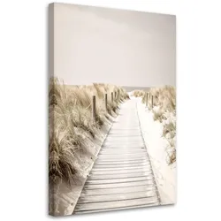 LEINWANDBILD Steg zum Strand Dünen Natur 80x120cm