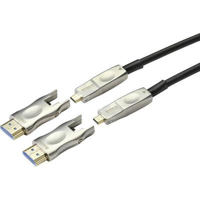 SpeaKa Professional HDMI Adapterkabel HDMI-A Stecker, HDMI-Micro-D Stecker, HDMI-A Stecker, HDMI-Micro-D Stecker 20.00m Schwarz