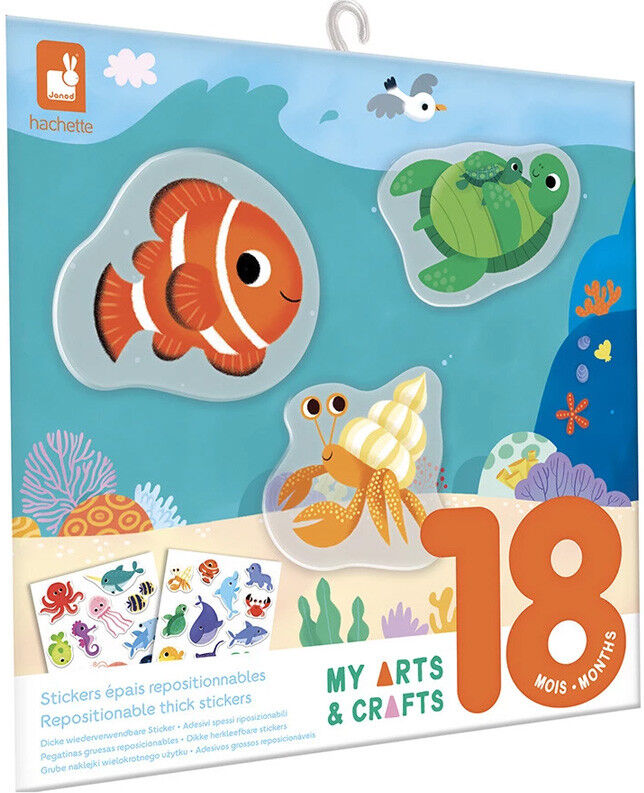 My Arts & Crafts : Stickers épais repositionnables La Mer 18 mois - Janod