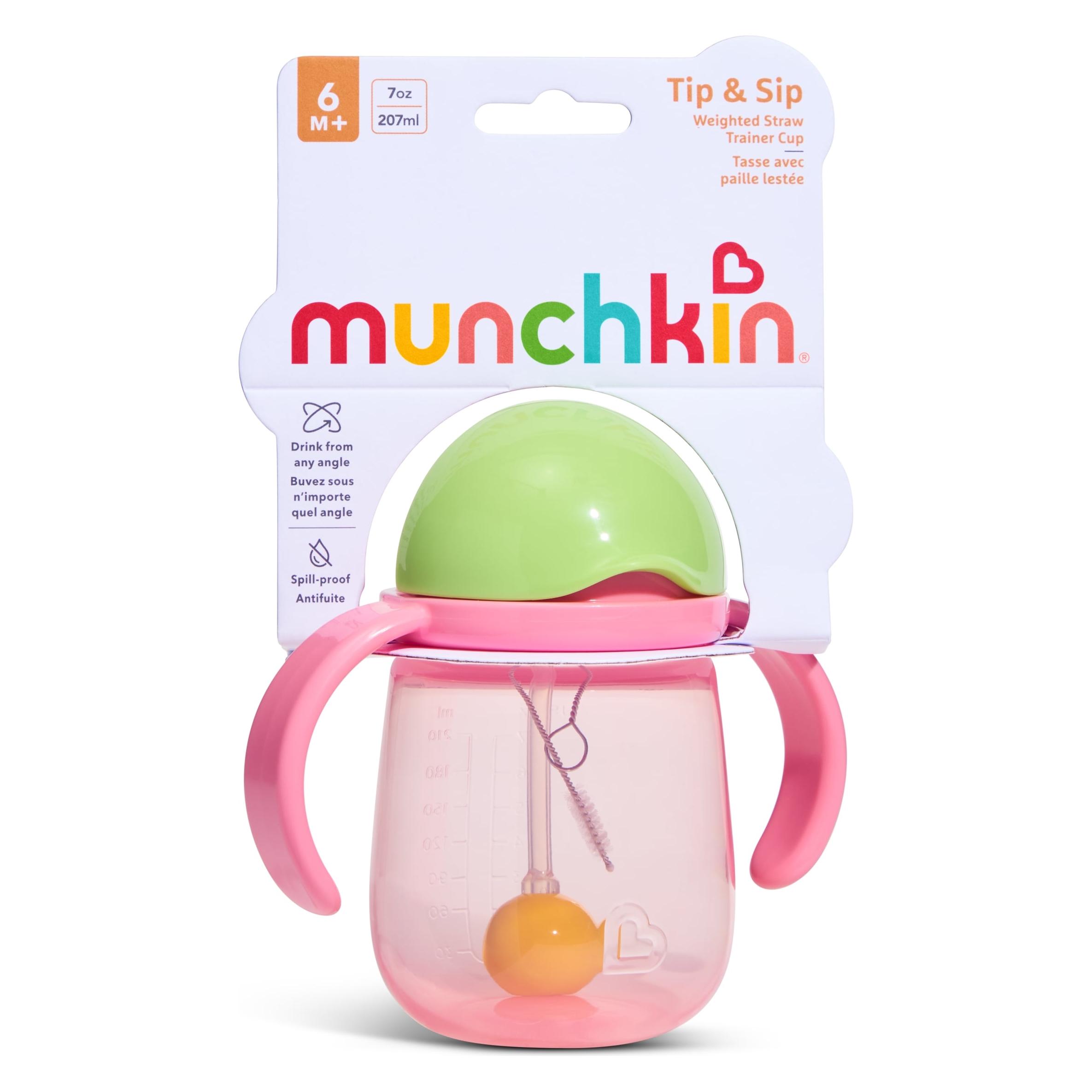 Munchkin - Tip & Sip Straw Trainer Cup - Pink - 207 ml (5019090906135)