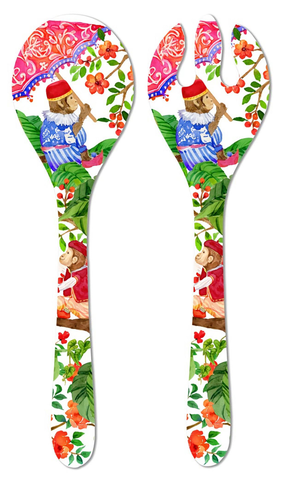 Les Jardins de la Comtesse Melamine saladeservies Monkeys of Bali collectie