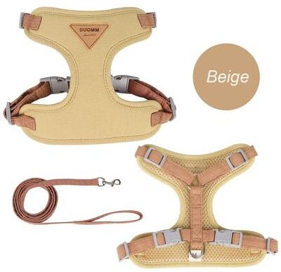 Uplifted Finds Aero Mesh Adventure Harness & Leash Set beige m