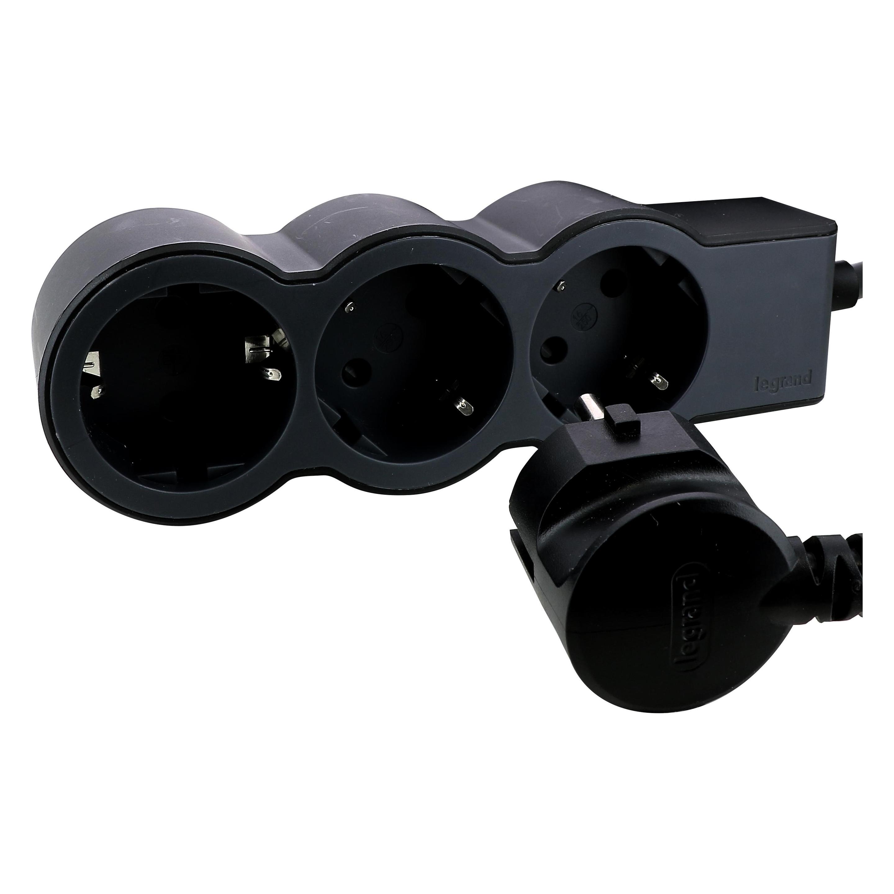 Legrand Flache Steckdosenleiste, 3-fach Steckdose (3x, CEE 7/3, 1.50 m) (694550)