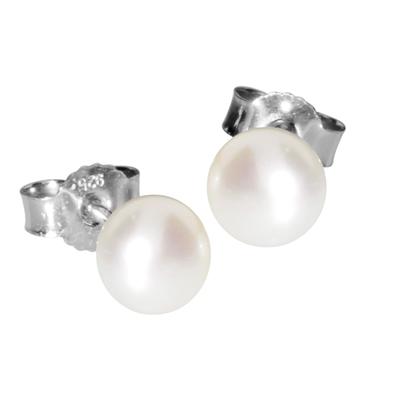 Paar Ohrstecker OSTSEE-SCHMUCK "- Ingrid 6 - Silber 925/000 - Zuchtperle" Gr. 6,5, silber (silber 925, silberfarben, weiß), Ohrringe, Damen, 6,5, Silber 925 (Sterlingsilber)