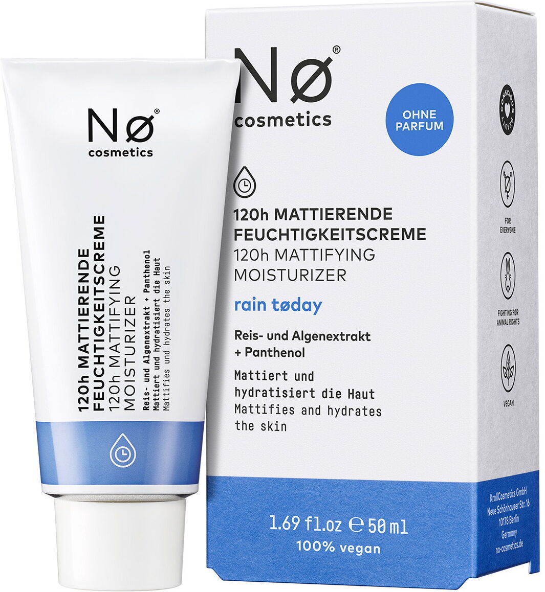 50ml Nø Cosmetics rain tøday 120h Mattifying Moisturizer