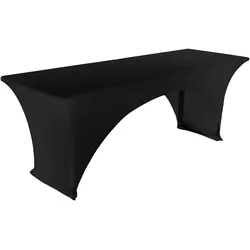 TexDeko Stretch Biertischhussen für Bierzeltgarnitur 220 x 50cm Festzeltgarnitur | verstärkte Beintaschen bügelfrei waschbar (Schwarz)
