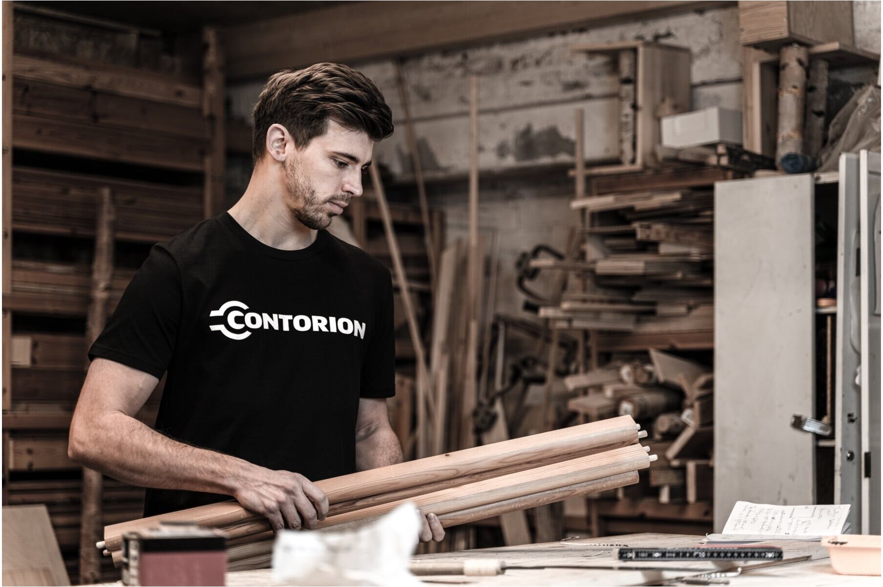 Contorion T-Shirt schwarz "Profi am Werk" S (4251709699729)