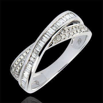 Edenly Trauring Saturn - Diamantenduo - 9 Karat WeiÃŸgold und Diamanten