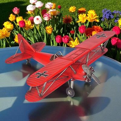 Zaer Ltd Vintage Style Red Airplane Tabletop Accent