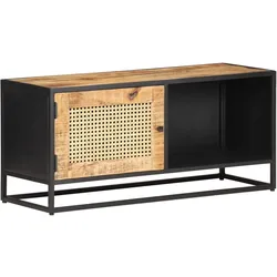 vidaXL TV-Schrank 90x30x40 cm Raues Mangoholz und Wiener Geflecht