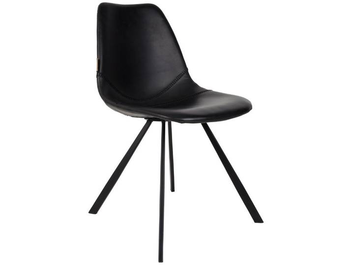 Dutchbone Esszimmerstuhl Esszimmerstuhl FRANKY Kunstleder Vintage schwarz von DutchBone