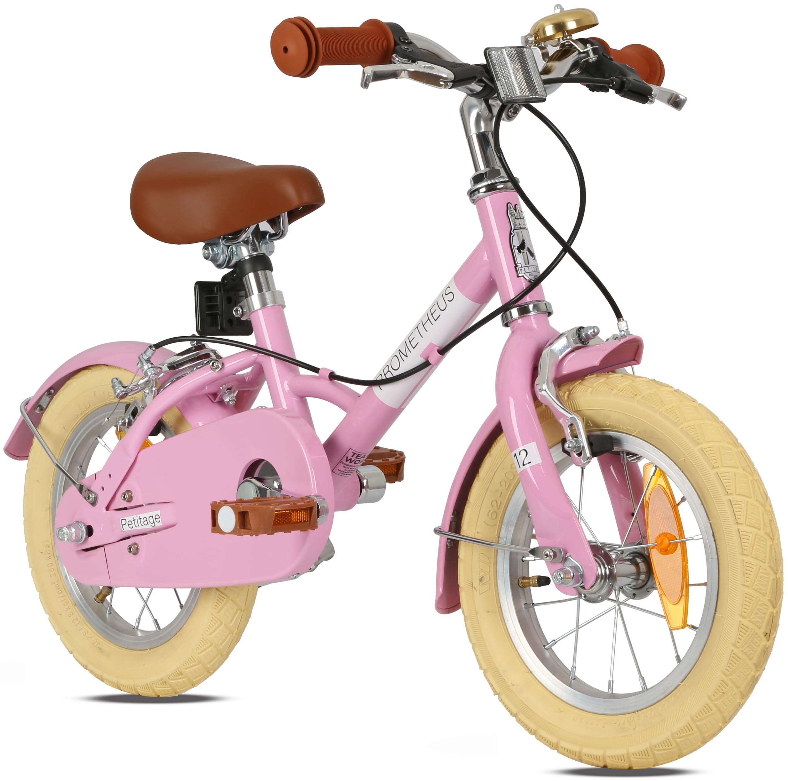 Kinderfahrrad 12 Zoll - Mädchenfahrrad - Sicherheit mit V-Bremse - Ab 3 Jahren