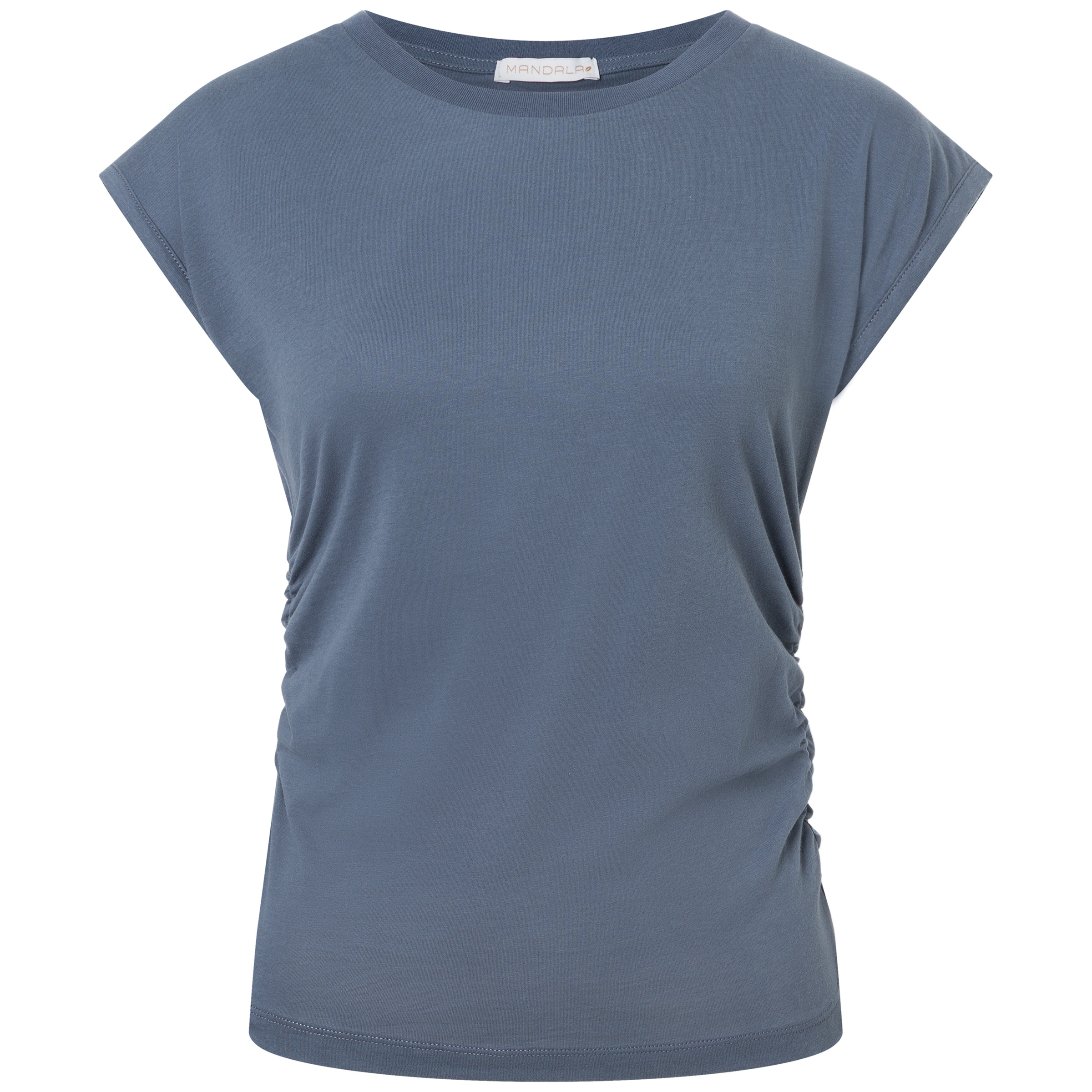 Mandala Side Ruffled Damen T-Shirts blau Größe M Yoga | Lifestyle Hautfreundlich