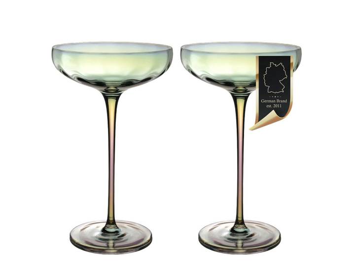 Intirilife Martini Glas SET 140 ml (2-tlg.), Transparent, Glas, 0.14 L, leicht zu reinigen, Glas, Longdrinkgläser