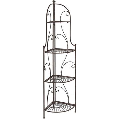 Standregal AMBIENTE HAUS "Eckregal mit 4 Böden - Antikbraun 157 cm", braun, B:47cm H:157cm T:34cm, Schmiedeeisen, Regale, Standregal