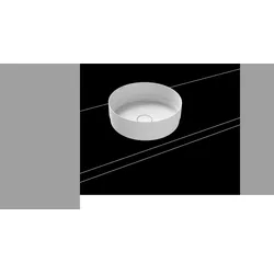 KALDEWEI NUEVA Waschtisch-Schale 3191, rund, Durchmesser 380mm, ohne Überlauf, 911206003001, Farbe: Alpinweiß mit Perl-Effekt