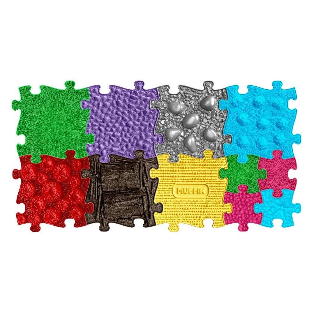 Askato Orthopädische sensorische Bodenmatte 7 Elemente + 4 kleine (30 x 30 cm) (8594201040023)