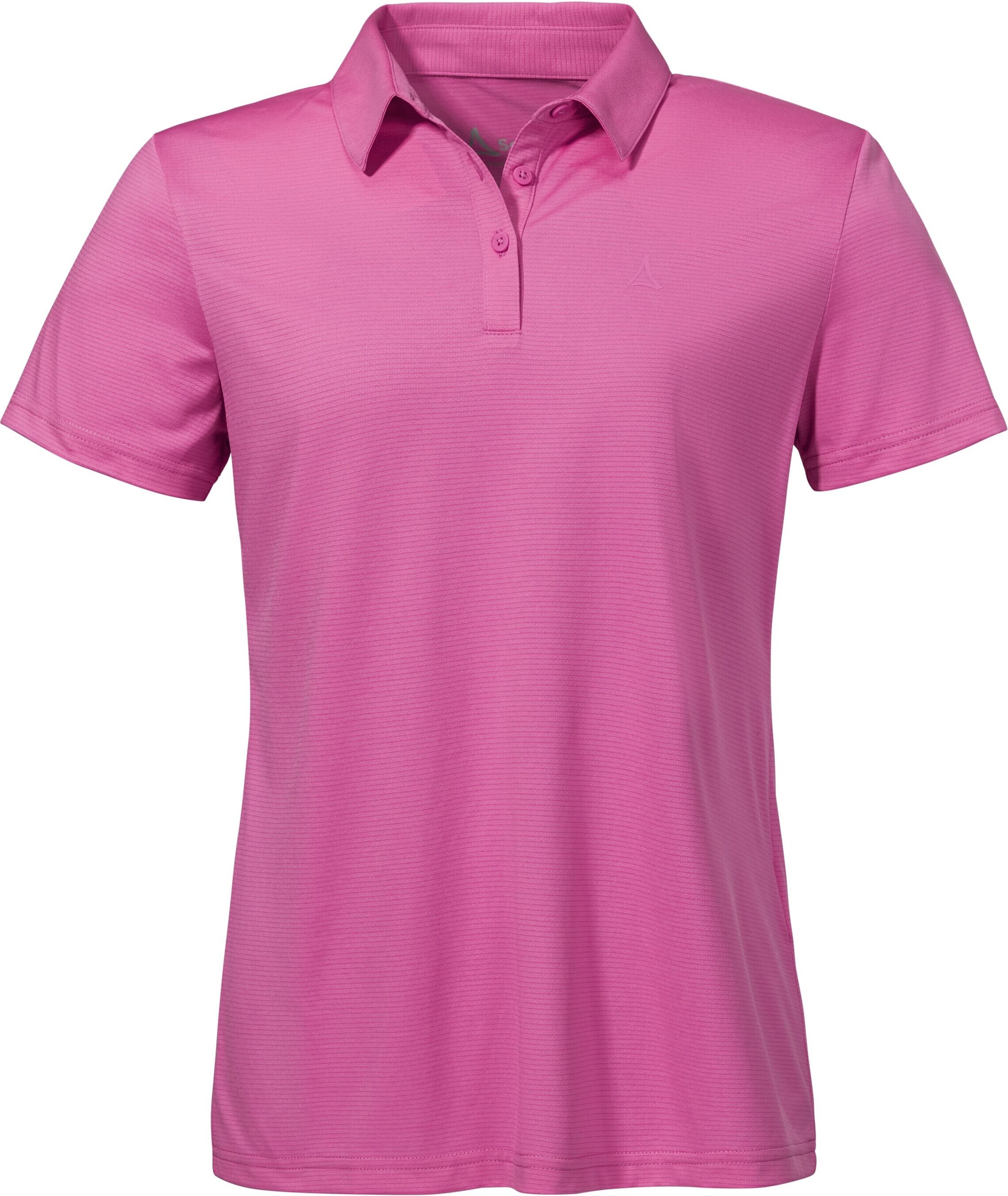Poloshirt SCHÖFFEL "CIRC Polo Shirt Tauron L", Damen, Gr. 40, fuchsia, Obermaterial: 100% Polyester, normal, Shirts Poloshirt, sportliche Passform, kurze Ärmellänge, schnelltrocknend fuchsia 40