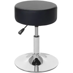 Hocker MCW-C22, Sitzhocker Schminkhocker, höhenverstellbar Ø 35cm ~ Kunstleder, schwarz