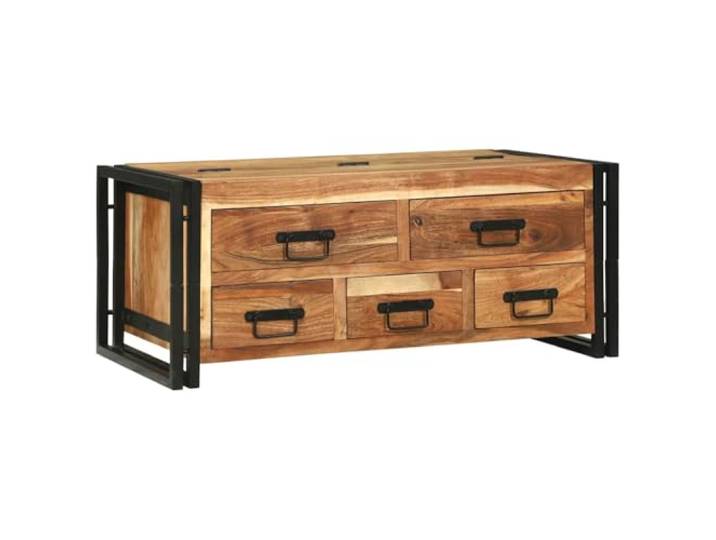 Couchtisch Braun 90 x 50 x 38 cm Massivholz Akazie Modernes Design, minimalistische Linien, Akazie Massivholz, praktische Aufbewahrung, einfache Montage, Wohnzimmer