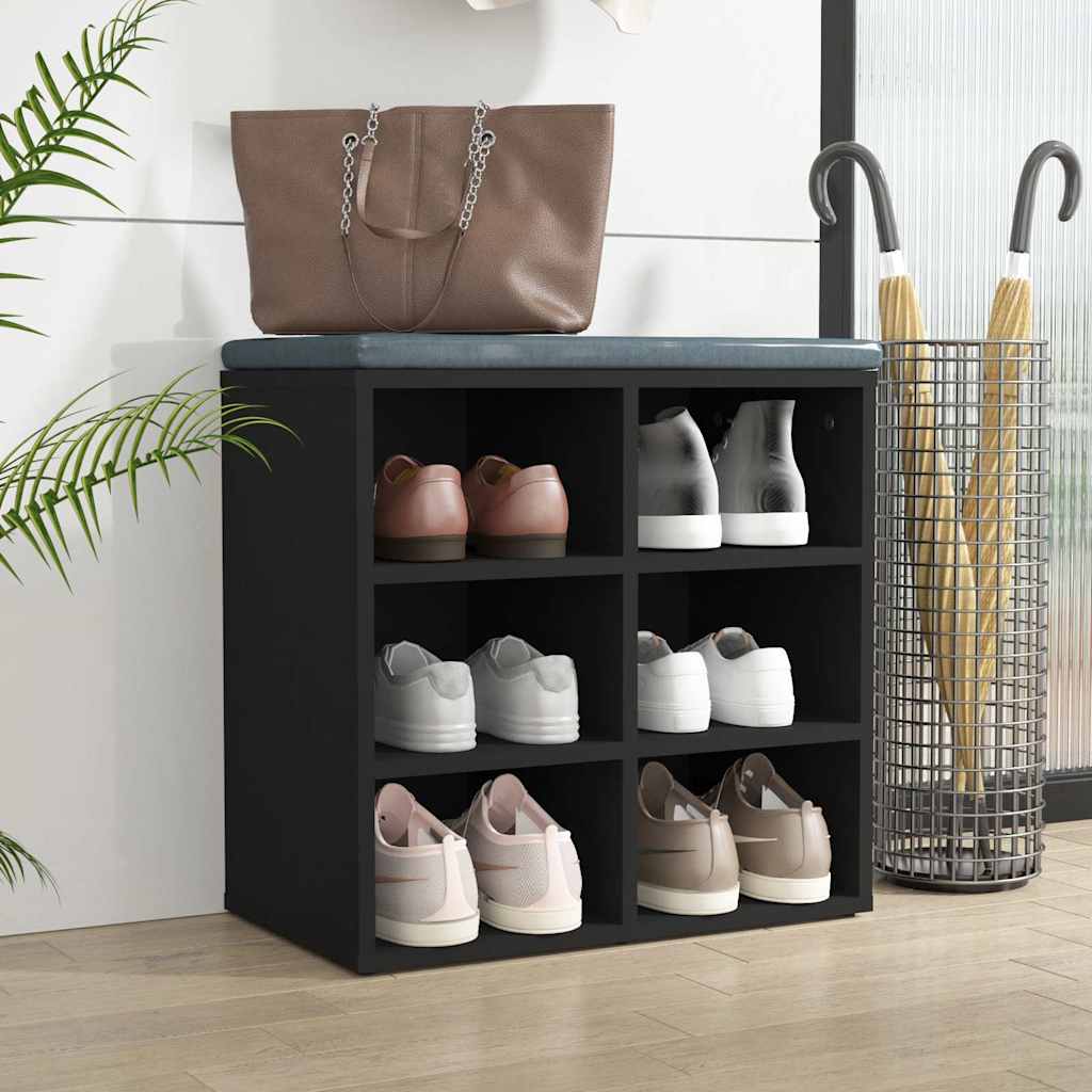 vidaXL Armoire à chaussures noir 52,5x30x50 cm