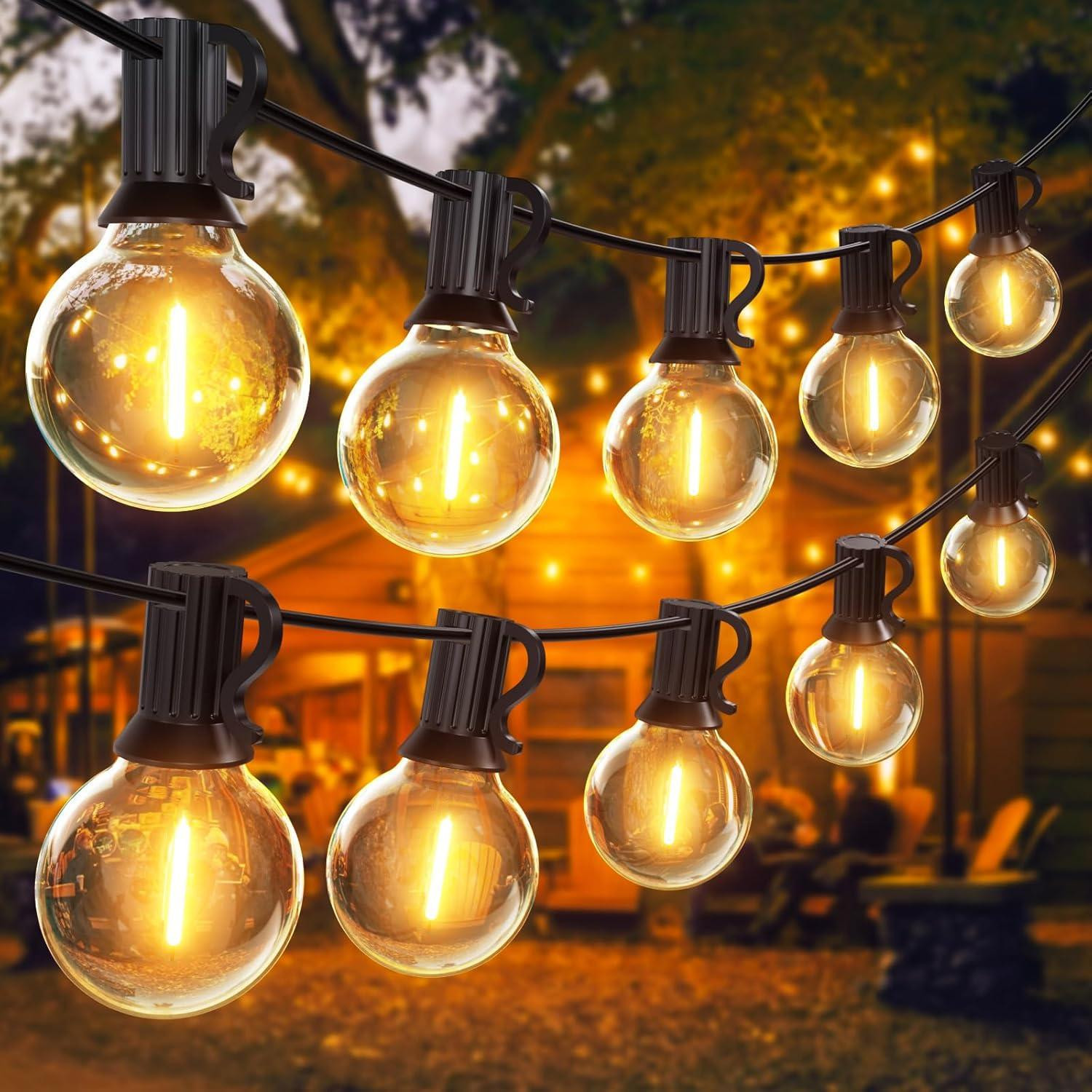 Selius LED Buiten lichtsnoer met G40 hanglampen, 30 meter