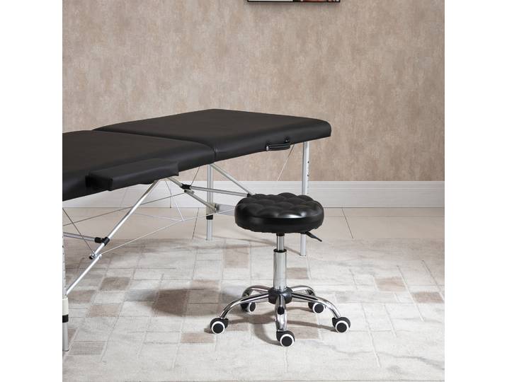HOMCOM Tabouret Massage Noir Pivotant Hauteur Réglable