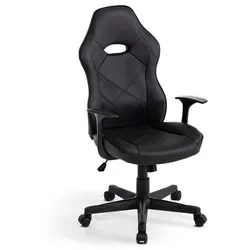 BOOOM Gamingstuhl Arezzo Lederoptik Schwarz
