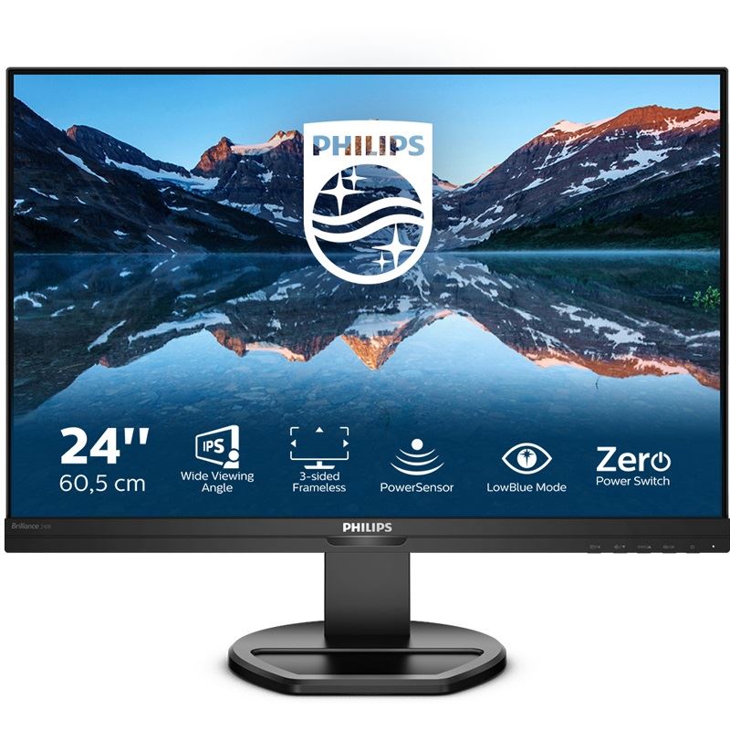 24.1" (61,21cm) Philips B-Line 240B9 anthrazit 1920x1080 1x DisplayPort 1.2 / 1xHDMI 1.4 / 1xDVI / 1xVGA