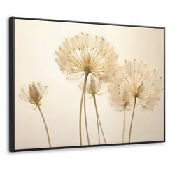 LEINWAND Bilder mit Rahmen - Sonnenlicht - Löwenzahn - Botanisch - Blumen - 70x50